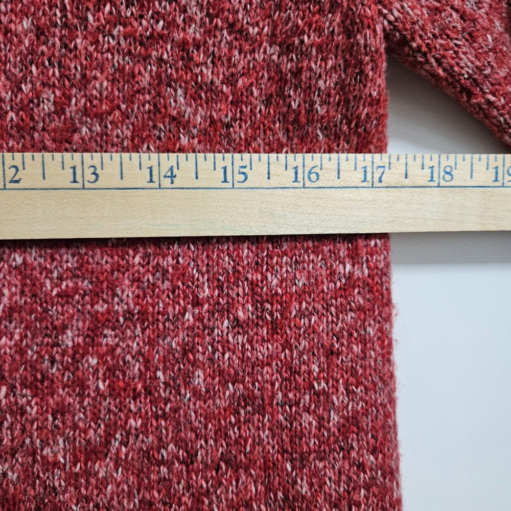 Fever Retro Cardigan Dress Womens Med Red Marled Peter Pan Collar Bell Sleeve - Picture 7 of 11